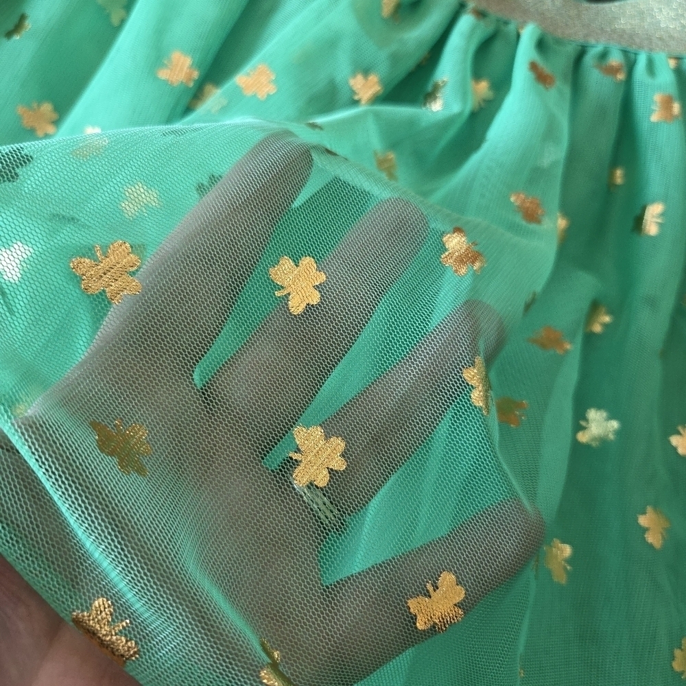 Cat & Jack New Shamrock Green & Gold Tutu Skirt Girls Small (6/7) Dance Dress up - Picture 5 of 9